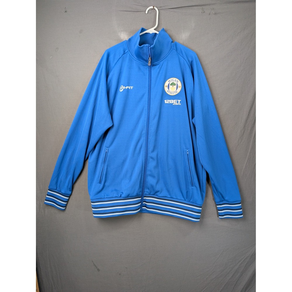 Wigan Athletic FC Mi-Fit Blue Full Zip Track Jacket Soccer Warm Up Mens XL